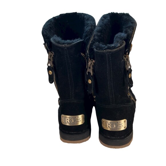 R.J.'s Fuzzies Black Suede Trixie Boots Size Women's 7 - Picture 4 of 9